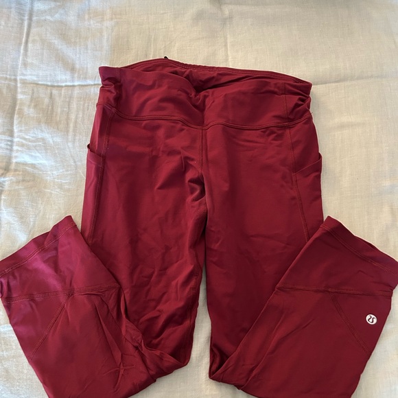 Lululemon Red Crop Leggings - Picture 3 of 3